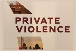 [ai] A partially obscured book cover featuring the title "PRIVATE VIOLENCE" in bold red letters. The background includes images of a courtroom and people walking, suggesting themes of legal and social issues.